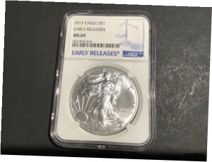 2017 $1 AJ Vo[ C[O NGC MS69 [X u[ ER x A17.732017 $1 American Silver Eagle NGC MS69 Early Releases Blue ER Label A17.73
