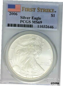 *2006 PCGS MS69 Vo[ C[O $1 USA* ut@[Xg XgCNv*2006 PCGS MS69 SILVER EAGLE $1 USA* "FIRST STRIKE"