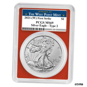 2021 (W) $1 ^Cv 2 AJ Vo[ C[O PCGS MS69 FS EGXg |Cg x bh t[2021 (W) $1 Type 2 American Silver Eagle PCGS MS69 FS West Point Label Red Frame