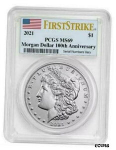 [K 2021 Vo[ _[ P ~g }[N PCGS MS69 t@[Xg XgCN 100 NLO!Morgan 2021 Silver Dollar P Mint Mark PCGS MS69 First Strike 100th Anniversary!