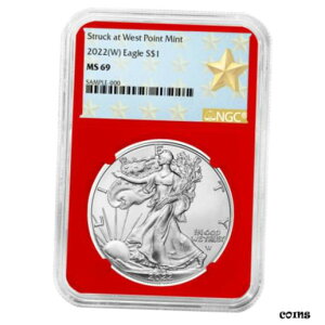 2022 (W) $1 AJ Vo[ C[O NGC MS69 EGXg |Cg X^[ x bh RA2022 (W) $1 American Silver Eagle NGC MS69 West Point Star Label Red Core