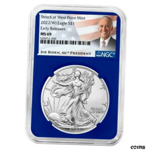 2022 (W) $1 AJ Vo[ C[O NGC MS69 ER oCf x u[ RA2022 (W) $1 American Silver Eagle NGC MS69 ER Biden Label Blue Core