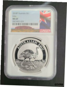 2018P I[XgA G~[ NGC MS69 1 IX 0.999 Vo[ h 20182018P Australia Emu NGC MS69 1 oz .999 Silver Dollar 2018