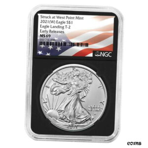 2021 (W) $1 ^Cv 2 AJ Vo[ C[O NGC MS69 ER tO x g RA2021 (W) $1 Type 2 American Silver Eagle NGC MS69 ER Flag Label Retro Core