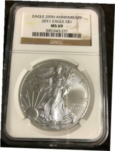 2011 25 NLO MS 69 Vo[ C[O NGC/ Vi & ~g2011 25th Anniversary MS 69 Silver Eagle NGC/ Brand New & Mint