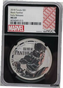 2018 co ubNpT[ Vo[ NGC MS69 [X ubN RA2018 Tuvalu Black Panther Silver NGC MS69 Early Releases Black Core