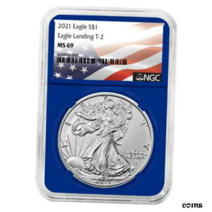 2021 $1 ^Cv 2 AJ Vo[ C[O NGC MS69 tbO x u[ RA2021 $1 Type 2 American Silver Eagle NGC MS69 Flag Label Blue Core