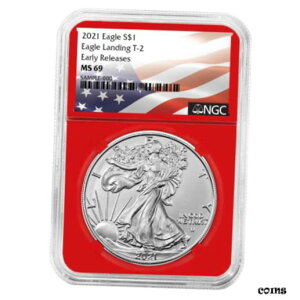 2021 $1 ^Cv 2 AJ Vo[ C[O NGC MS69 ER tbO x bh RA2021 $1 Type 2 American Silver Eagle NGC MS69 ER Flag Label Red Core