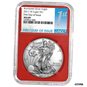 2017-W o[jbV $1 AJ Vo[ C[O NGC MS69 FDI t@[Xg x bh RA2017-W Burnished $1 American Silver Eagle NGC MS69 FDI First Label Red Core