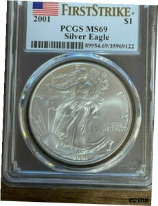 2001 t@[Xg XgCN AJ Vo[ C[O PCGS MS 69 89954.69/359691222001 FIRST STRIKE AMERICAN SILVER EAGLE PCGS MS 69 89954.69/35969122