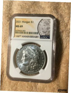 2021 P ~g [K Vo[ _[ MS69 100 NLO2021 P Mint Morgan Silver Dollar MS69 100th Anniversary