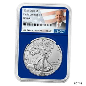 2021 $1 ^Cv 2 AJ Vo[ C[O NGC MS69 oCf x u[ RA2021 $1 Type 2 American Silver Eagle NGC MS69 Biden Label Blue Core