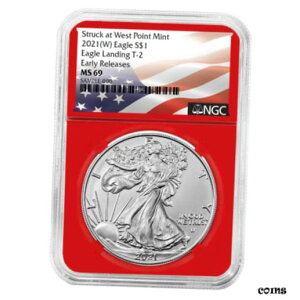 2021 (W) $1 ^Cv 2 AJ Vo[ C[O NGC MS69 ER tbO x bh RA2021 (W) $1 Type 2 American Silver Eagle NGC MS69 ER Flag Label Red Core