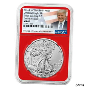 2021 (W) $1 ^Cv 2 AJ Vo[ C[O NGC MS69 ER gv x bh RA2021 (W) $1 Type 2 American Silver Eagle NGC MS69 ER Trump Label Red Core