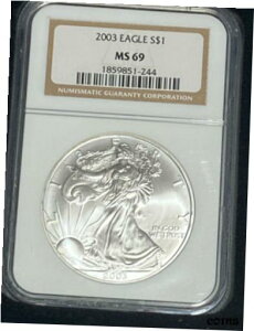 NX}X XyV: 2003 GEM BU Vo[ C[O NGC MS 69 F{bNXCHRISTMAS SPECIAL: 2003 GEM BU SILVER EAGLE NGC MS 69 CERTIFIED IN BOX