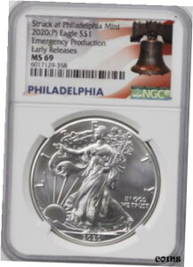 2020 P $1 AJ Vo[ C[O IX NGC MS69 ً}Y ER x2020 P $1 American Silver Eagle Ounce NGC MS69 Emergency Production ER Bell