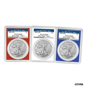 2021 (W) $1 ^Cv 2 AJ Vo[ C[O 3 Zbg PCGS MS69 EGXg |Cg x bh2021 (W) $1 Type 2 American Silver Eagle 3pc Set PCGS MS69 West Point Label Red