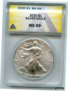 2020 AJ C[O 1 IX Vo[ _[ ANACS MS 69 F BR5192020 American Eagle 1 oz Silver Dollar ANACS MS 69 Certified BR519