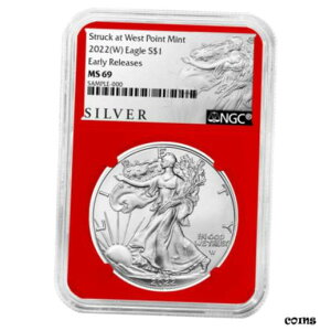 2022 (W) $1 AJ Vo[ C[O NGC MS69 ER ALS x bh RA2022 (W) $1 American Silver Eagle NGC MS69 ER ALS Label Red Core