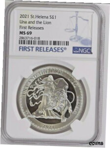 2021 pZgwi EiƃCI 1 IX Vo[ MS69 NGC 񃊃[X *TINY SPOT*2021 UK St Helena Una and Lion 1 oz Silver MS69 NGC FIRST RELEASE *TINY SPOT*