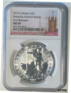CMXA2019A2 |hAMS69 RC - FR- SILVBu^BIGg{[_[VAR.Great Britain, 2019, 2 Pounds, MS69 Coin - FR- SILV. BRITANN. ORIENT BORDER VAR.