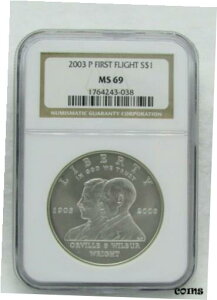 2003 P US h NGC MS 69 s2003 P US Silver Dollar NGC MS 69 First Flight