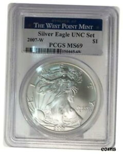 2007-W PCGS oVo[ C[O MS69 Nԃh UNC2007-W PCGS BURNISHED SILVER EAGLE MS69 ANNUAL DOLLAR UNC