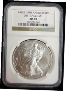 2011 - 1.0IXVo[ C[O - NGC MS 69 25 NLO - 2575227-0922011 - 1.0 oz. Silver Eagle - NGC MS 69 25th Anniversary - 2575227-092