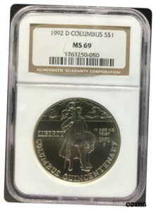 1992-D NGC MS69 RoX 5 I 1 hLO1992-D NGC MS69 Columbus Quin-centenary $1 Commemorative