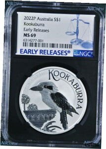 2022 I[XgA Vo[ NbJu NGC MS69 $1 1oz RC tO ER ubN RA x2022 Australia Silver Kookaburra NGC MS69 $1 1oz Coin Flag ER Black Core Label