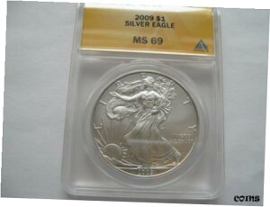 2009 AVo[C[OAAibNXAMS 69A킸ȃg[jO2009 , Silver Eagle , Anacs , MS 69 , Slight Rim Toning