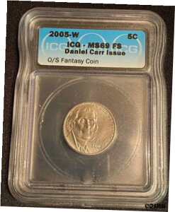 ICG MS69 FS 2005-W WFt@[\ jbP t Xebv _jG J[ [Cg ~g COAtICG MS69 FS 2005-W Jefferson Nickel Full Steps Daniel Carr MoonLight Mint w/ COA