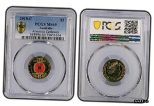 2018 C x 100 N $2 PCGS O[h MS692018 C Armistice Centenary $2 PCGS Grade MS69