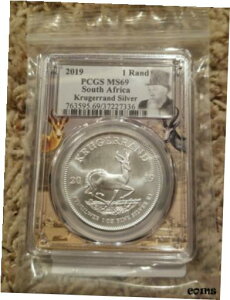 2019 AtJ 1oz Vo[ N[K[h 1R PCGS MS 692019 South Africa 1oz Silver Krugerrand 1R PCGS MS 69
