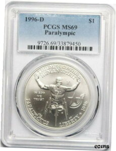 1996-D psbNLO 1 hd݁B MS69 PCGS O[hB 338794501996-D Paralympic Commemorative Silver Dollar Coin. MS69 PCGS Graded. 33879450