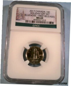 2017 NGC MS69 Ji__C u[m[Y 10c MS 692017 NGC MS69 CANADA DIME BLUENOSE 10c MS 69