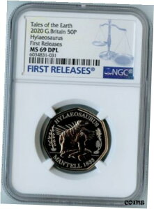 2020NCMXNGC[XMS69 DPL qGITEX50P!2020 GREAT BRITAIN NGC FIRST RELEASES MS69 DPL HYLAEOSAURUS DINOSAUR 50P!