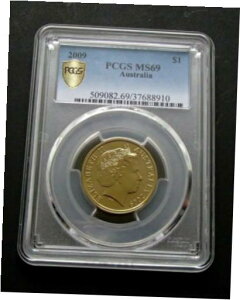 2009 I[XgA 1 h 1 h RC - GUxX 2  - PCGS O[h MS69 Ȃ ㎿2009 Australia One $1 Dollar Coin - Elizabeth II - PCGS Graded MS69 None Finer
