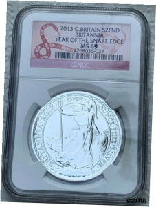 2013 CMX 1 IX Vo[ u^jA NGC MS69 Xl[NGbW OBO N2013 GREAT BRITAIN 1 OZ SILVER BRITANNIA NGC MS69 YEAR OF THE SNAKE EDGE OBO