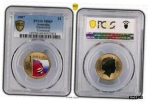 2007 I[XgA $1 J[ oi[tBbV RC PCGS MS69 #78542007 Australia $1 Coloured Bannerfish Coin PCGS MS69 #7854