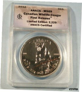 2012 Ji_ $5 Vo[ N[K[ ChCt V[Y ANACS MS69 1 IX RC2012 CANADA $5 SILVER COUGAR WILDLIFE SERIES ANACS MS69 1 OZ COIN