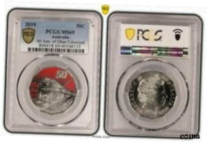 2019N90NK̃J[ꂽ 50c RC PCGS MS692019 90Ann. Of The Ghan Colorized 50c Coin PCGS MS69