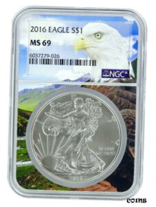 2016 1IX Vo[ AJ C[O NGC MS69 - C[O RA2016 1oz Silver American Eagle NGC MS69 - Eagle Core