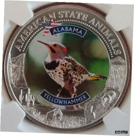 【極美品/品質保証書付】 アンティークコイン コイン 金貨 銀貨 [送料無料] 2021 Cook Islands Alabama Yellowhammer $5 NGC MS70 Silver OZ State Animal 999