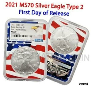 2021 Silver Eagle Type 2  MS70 NGC Flagcore2021 Silver Eagle Type 2 First Day of Release MS70 NGC Flagcore