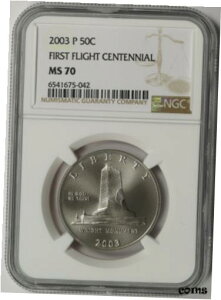 2003-P s 100 NLO_LOn[t_[ 50C MS 70 NGC2003-P First Flight Centennial Modern Commemorative Half Dollar 50C MS 70 NGC