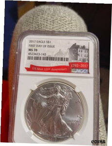 2017 AJ Vo[ C[O $1 NGC MS70 s č 225 NLO2017 American Silver Eagle $1 NGC MS70 First Day Issue US Mint 225th Anniversary