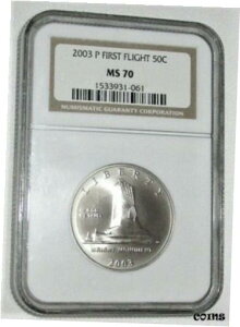 2003 NsLO 50c n[t_[ANGC MS 702003 FIRST FLIGHT COMMEMORATIVE 50c Half Dollar, NGC MS 70
