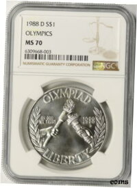 【極美品/品質保証書付】 アンティークコイン コイン 金貨 銀貨 [送料無料] 1988-D Olympic $1 Commemorative Silver Dollar NGC MS70