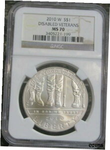 2010 W QޖRl UNC Vo[ _[ NGC MS702010 W Disabled Veterans UNC Silver Dollar NGC MS70